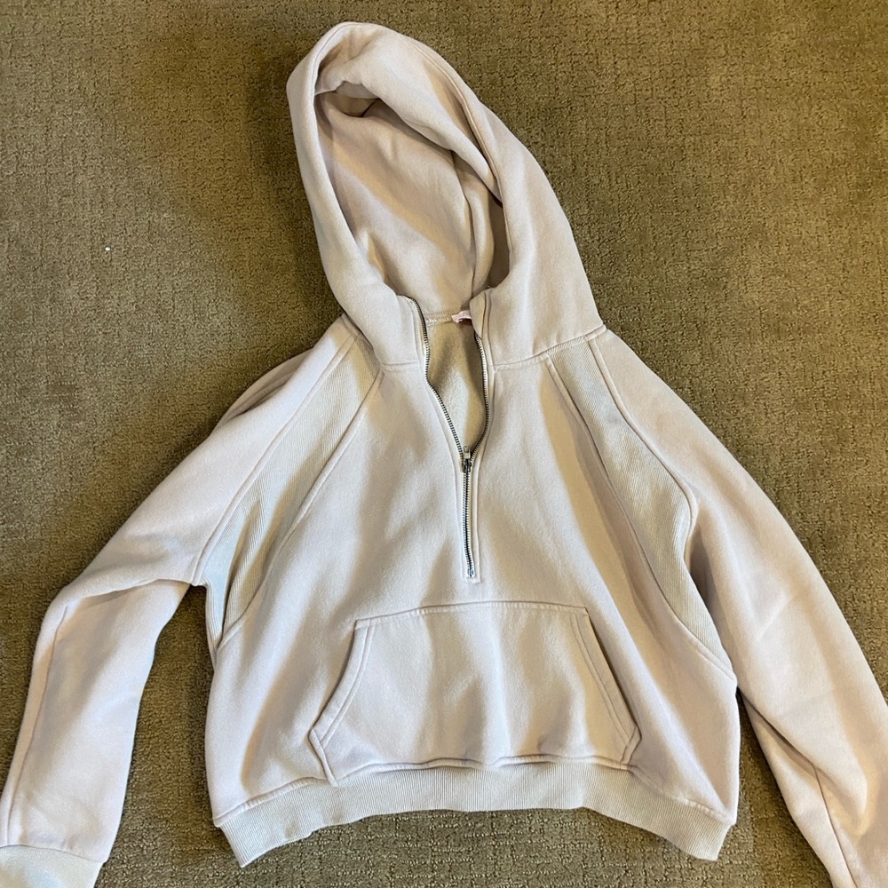 Pink lily crop hoodie